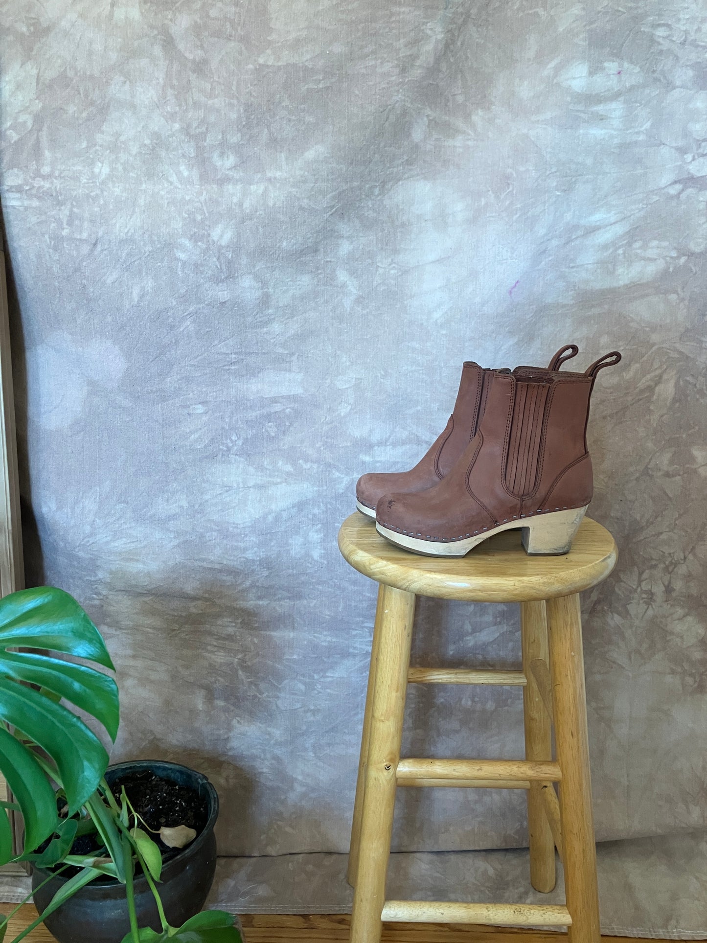Swedish Hasbeens Chelsea Clogs - Burnt Orange, Size 37
