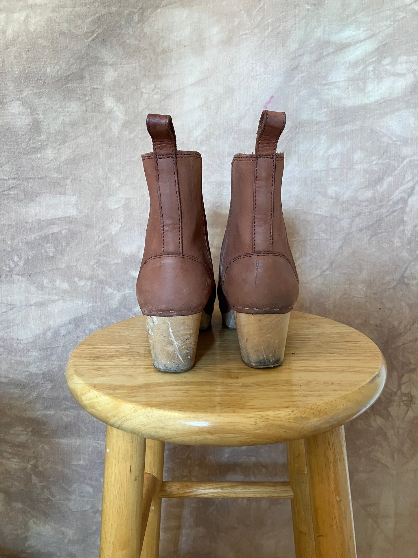 Swedish Hasbeens Chelsea Clogs - Burnt Orange, Size 37
