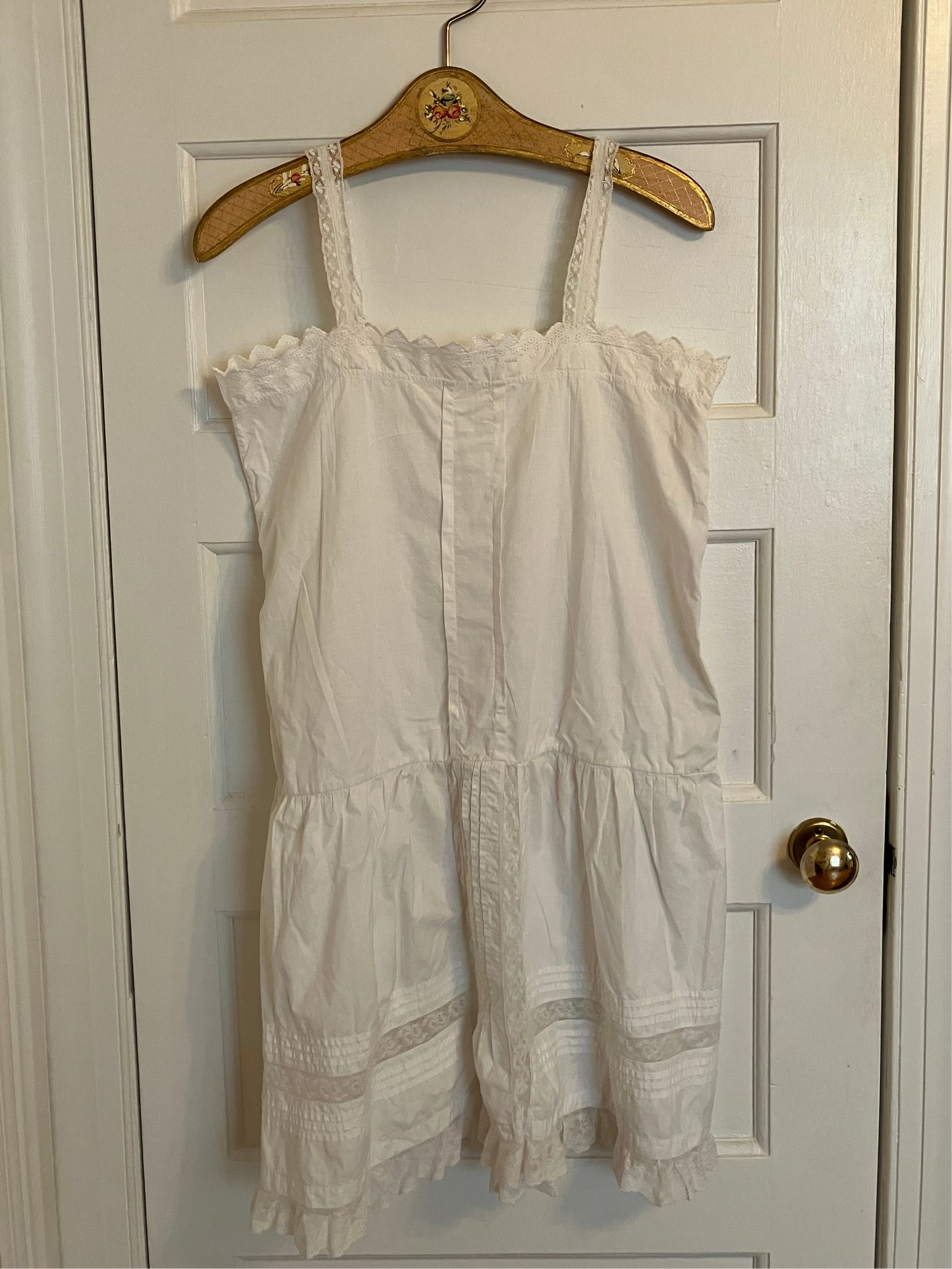 Edwardian Cotton and Lace Farmhouse Dress
