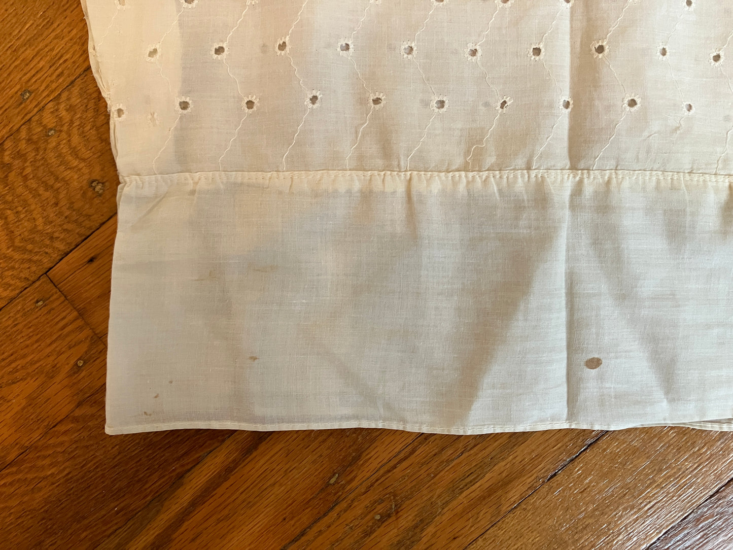 Vintage Eyelet Camisole Top with Pink Ribbon Detail