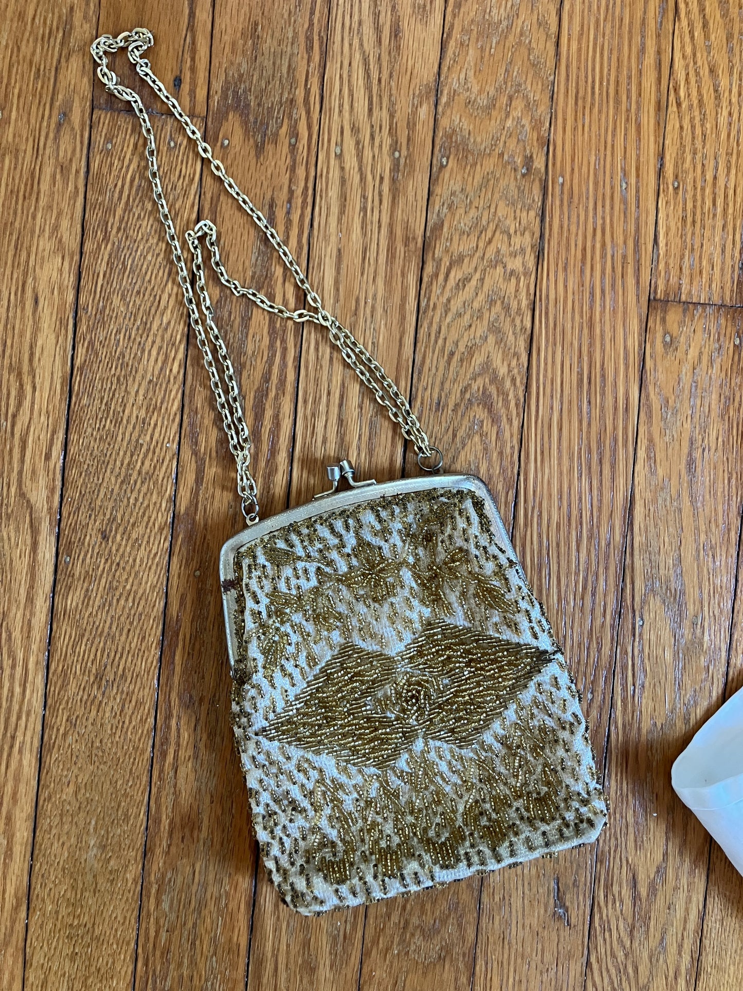 Mid-Century Gold Beaded Evening Bag