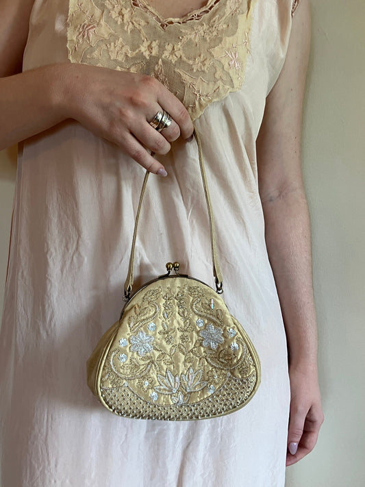 Vintage Embellished Silk Evening Bag