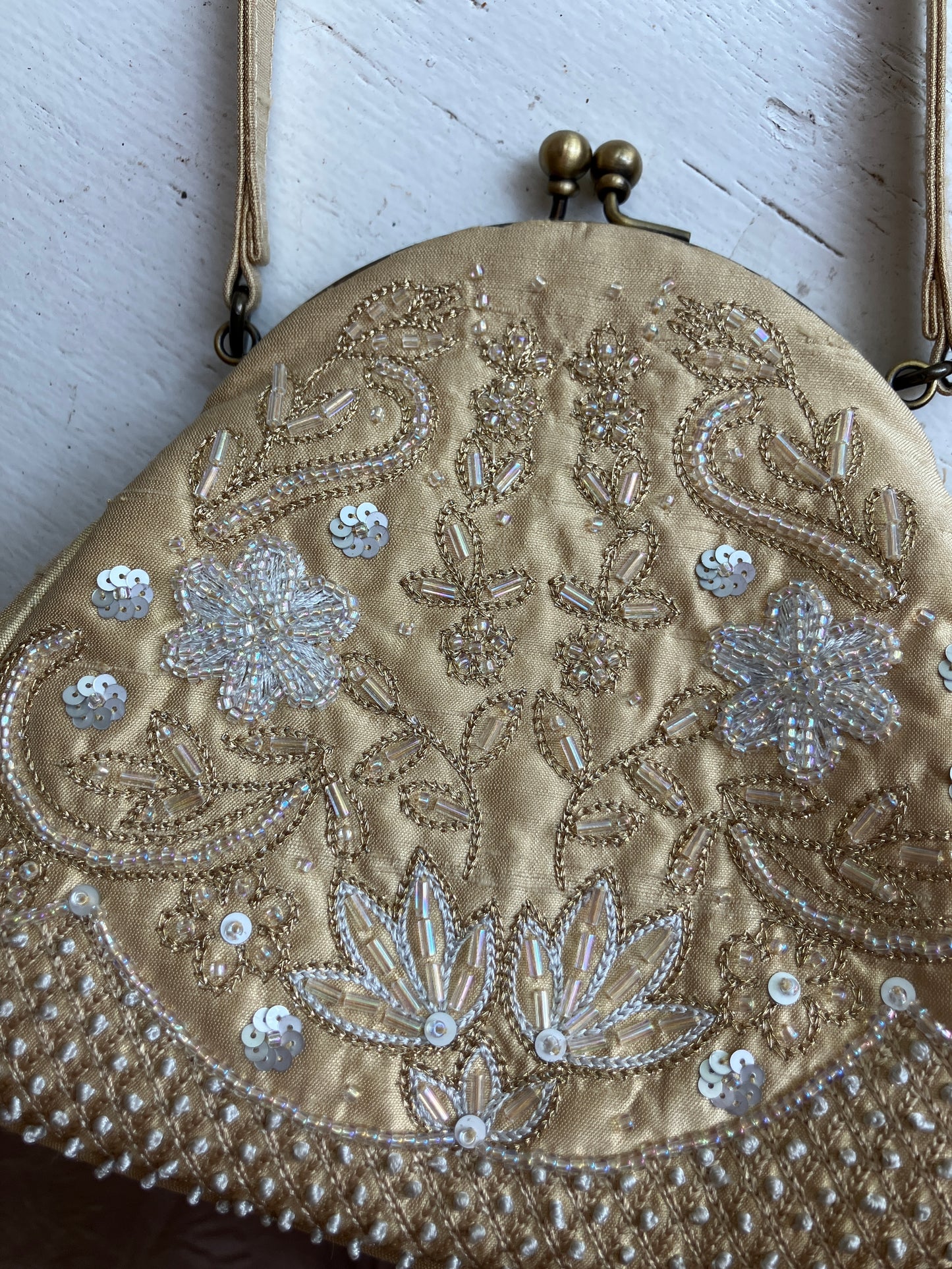 Vintage Embellished Silk Evening Bag